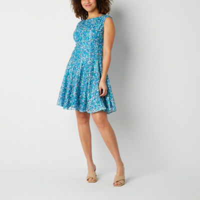 Danny & Nicole Sleeveless Floral Lace Fit + Flare Dress