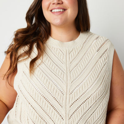 a.n.a Womens Crew Neck Sweater Vest Plus