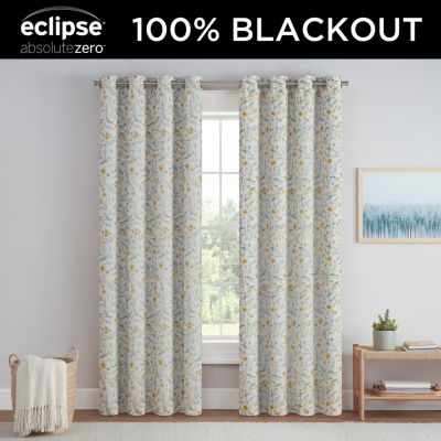 Eclipse Dutchess Botanical 100% Blackout Grommet Top Single Curtain Panel