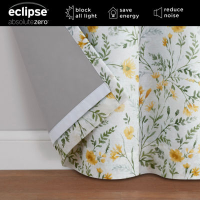 Eclipse Dutchess Botanical 100% Blackout Grommet Top Single Curtain Panel