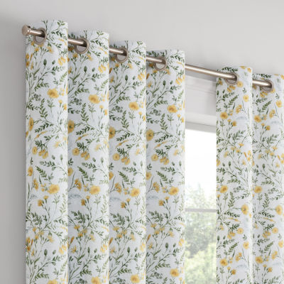 Eclipse Dutchess Botanical 100% Blackout Grommet Top Single Curtain Panel