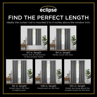 Eclipse Dutchess Botanical 100% Blackout Grommet Top Single Curtain Panel