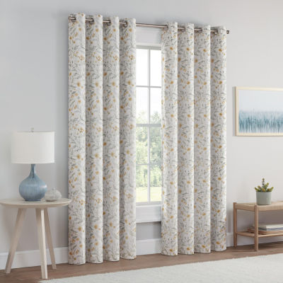 Eclipse Dutchess Botanical 100% Blackout Grommet Top Single Curtain Panel