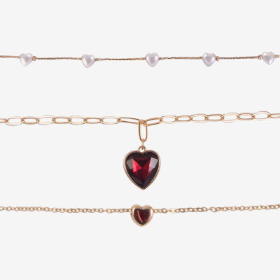 Arizona Gold Tone Girls 3-pc. Heart Necklace Set