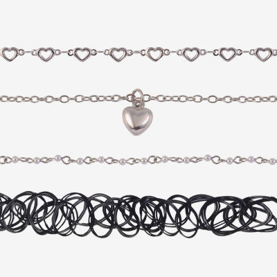 Arizona Silver Tone Girls 4-pc. Heart Necklace Set