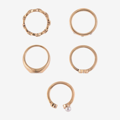 Arizona Gold Tone Girls Flower Ring Sets