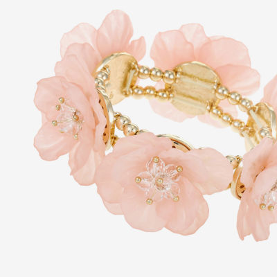 Bijoux Bar Gold Tone Flower Stretch Bracelet