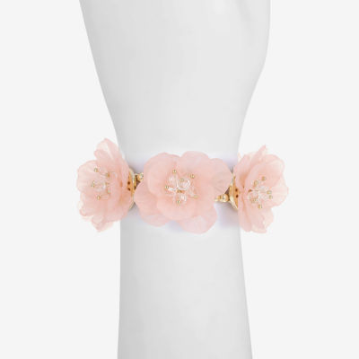 Bijoux Bar Gold Tone Flower Stretch Bracelet