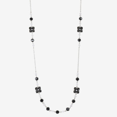 Mixit Silver Tone Womens 34 Inch Strand Necklace