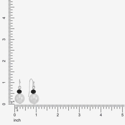 Mixit Silver Tone Womens Simulated Pearl Drop Earrings