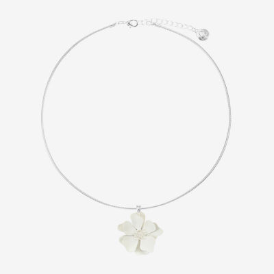 Liz Claiborne Womens Flower 17 Inch Pendant Necklace