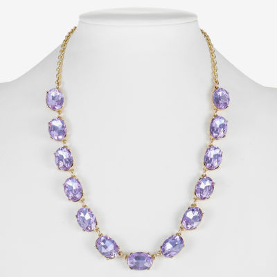 Monet Jewelry Purple Gold Tone Collar Necklace