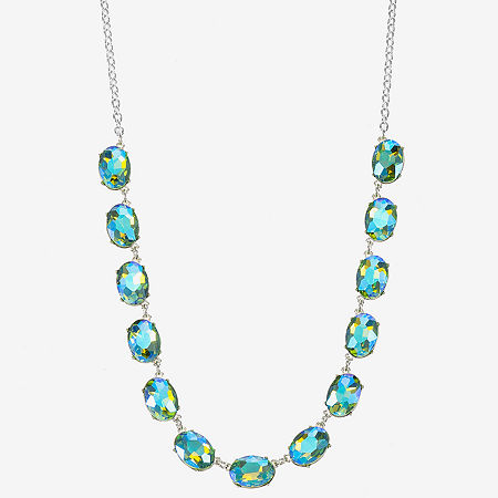 Monet Jewelry Womens 17 Inch Collar Necklace In Green