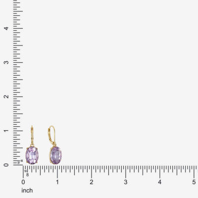 Monet Jewelry Purple Glass Oval Drop Earrings