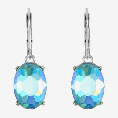 Monet Jewelry Womens Glass Oval Drop Earrings