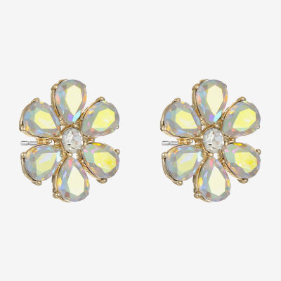Monet Jewelry Glass 22mm Flower Stud Earrings