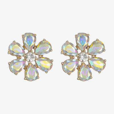 Monet Jewelry Glass 22mm Flower Stud Earrings