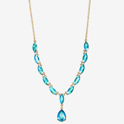 Monet Jewelry Gold Tone Womens Glass Gold Tone 17 Inch Y Necklaces