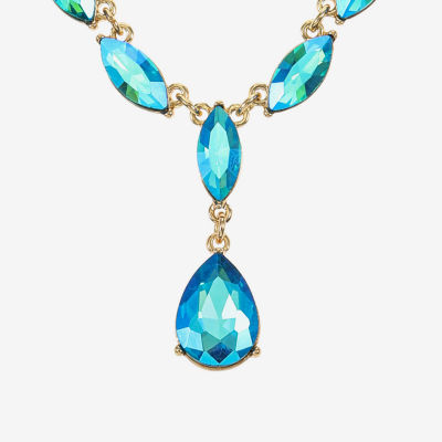 Monet Jewelry Gold Tone Womens Glass Gold Tone 17 Inch Y Necklaces