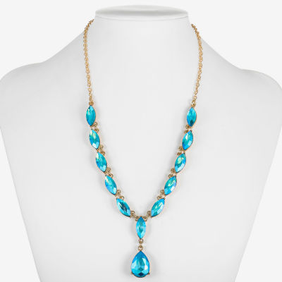 Monet Jewelry Gold Tone Womens Glass Gold Tone 17 Inch Y Necklaces
