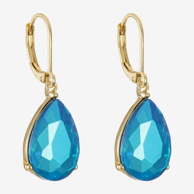 Monet Jewelry Gold Tone Glass Drop Earrings