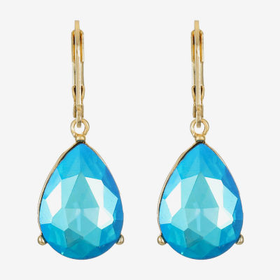 Monet Jewelry Gold Tone Glass Drop Earrings