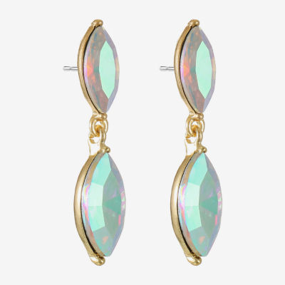 Monet Jewelry Gold Tone Womens Glass Marquise Hypoallergenic Drop Earrings