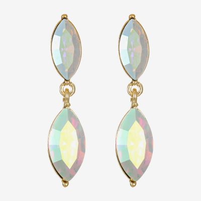 Monet Jewelry Gold Tone Womens Glass Marquise Hypoallergenic Drop Earrings