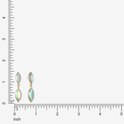 Monet Jewelry Gold Tone Womens Glass Marquise Hypoallergenic Drop Earrings