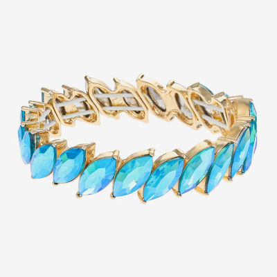 Monet Jewelry Gold Tone Womens Glass Marquise Stretch Bracelet