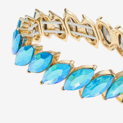 Monet Jewelry Gold Tone Womens Glass Marquise Stretch Bracelet