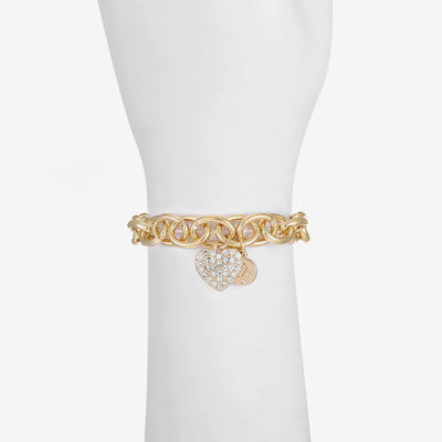 Liz Claiborne Womens Glass Heart Stretch Bracelet