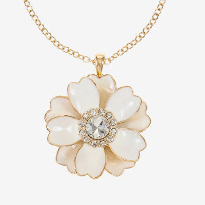 Liz Claiborne Gold Tone Womens Glass Flower Hypoallergenic 2-pc. Jewelry Set