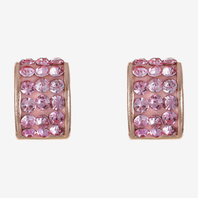 Monet Jewelry Womens Pink Glass 13mm Hypoallergenic Hoop Earrings