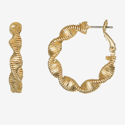 Monet Jewelry Twisted 30mm Hoop Earrings