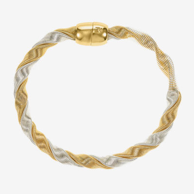 Monet Jewelry Two Tone Twisted Womens 7 3/4 Inch Fashion Chain Bracelet