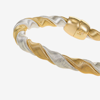Monet Jewelry Two Tone Twisted Womens 7 3/4 Inch Fashion Chain Bracelet