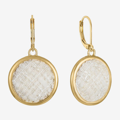 Monet Jewelry Gold Tone Tweed Womens Round Drop Earrings