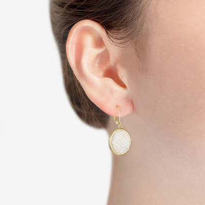 Monet Jewelry Gold Tone Tweed Womens Round Drop Earrings