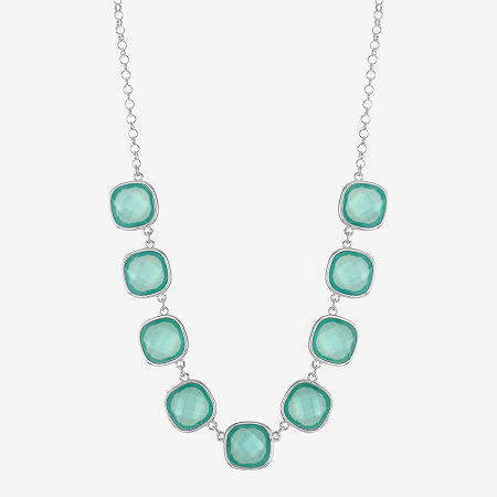 Monet Jewelry Womens 17 Inch Collar Necklace In Green