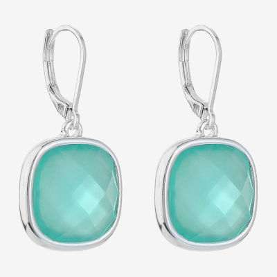 Monet Jewelry Womens Glass Cushion Drop Earrings