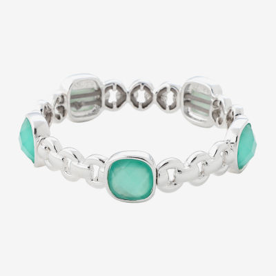 Monet Jewelry Womens Glass Cushion Stretch Bracelet