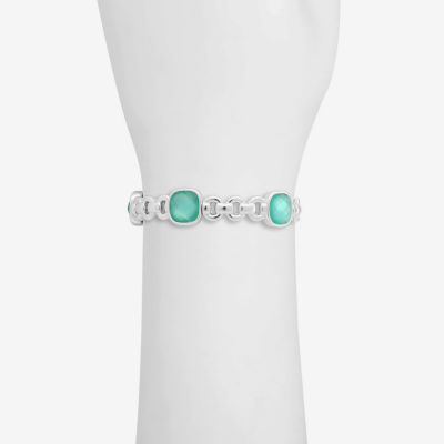 Monet Jewelry Womens Glass Cushion Stretch Bracelet