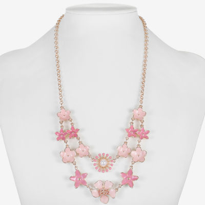 Liz Claiborne Rose Tone 17 Inch Collar Necklace