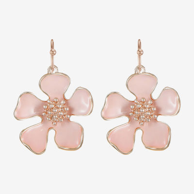 Liz Claiborne Simulated Pearl Flower Drop Earrings