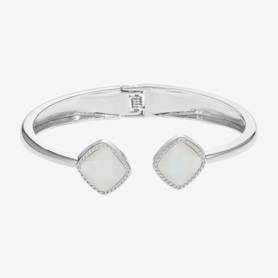 Liz Claiborne Womens Gold Tone Square Cushion Bangle Bracelet