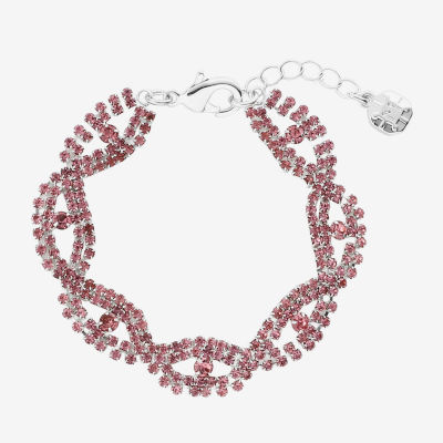 Monet Jewelry Timeless Silver Tone Womens Glass Strand Bracelet