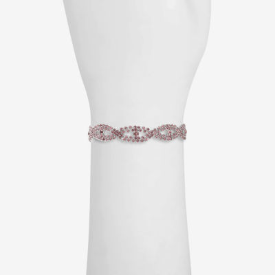 Monet Jewelry Timeless Silver Tone Womens Glass Strand Bracelet