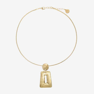 Liz Claiborne Hammered Womens 17 Inch Pendant Necklace