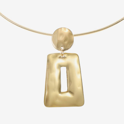 Liz Claiborne Hammered Womens 17 Inch Pendant Necklace